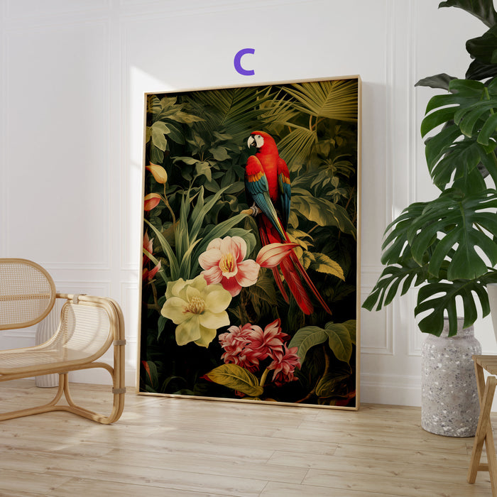 Dschungel Tiere Poster – Premium Baumwoll-Canvas