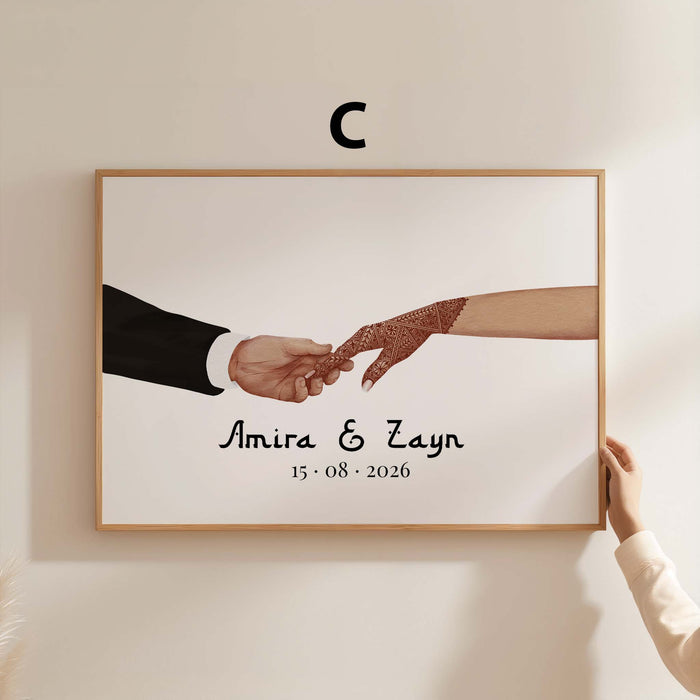 Hände Verbindung Poster – Premium Baumwoll-Canvas