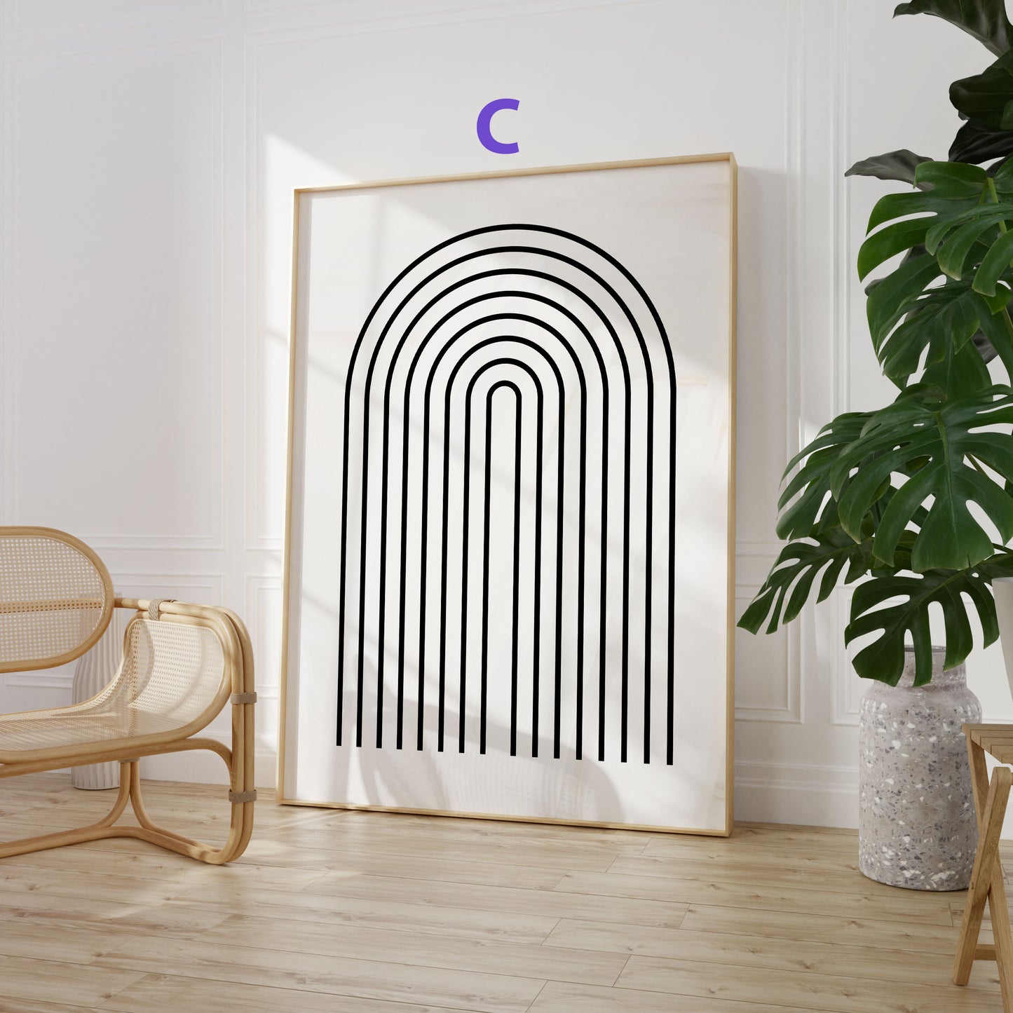 Abstrakte Linien Poster · Geschenkidee · Minimalistische Line Art in Beige und Schwarz · Dekoprint ohne Rahmen