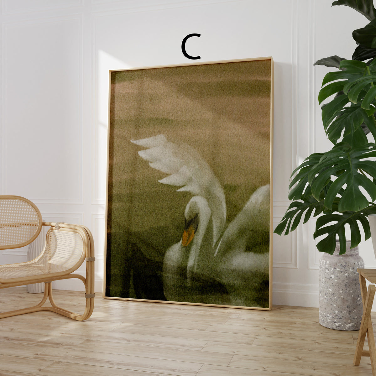 Blumen Poster · Geschenkidee · Schwan Poster Ästhetische Natur Mode Kunst · Dekoprint ohne Rahmen