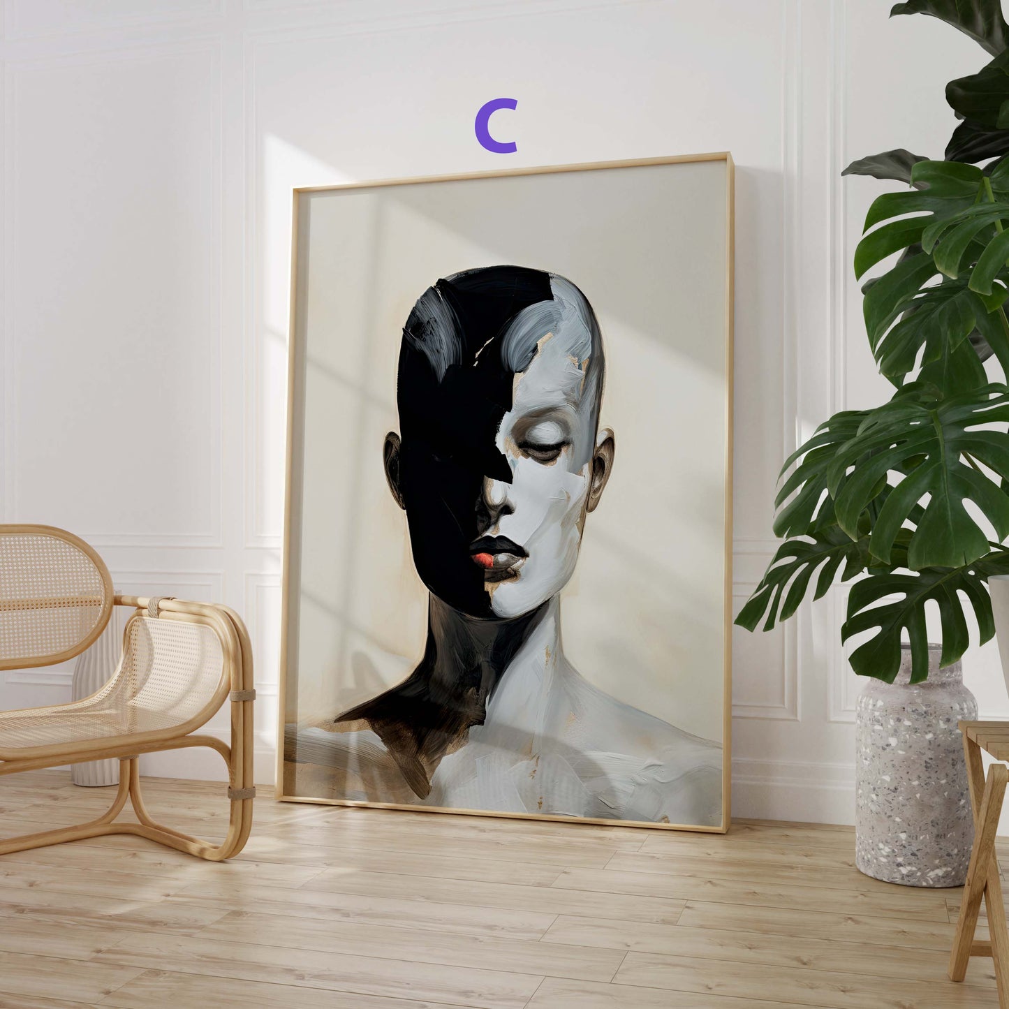 Moderne Abstrakte Kunst Poster · Geschenkidee · Geometrische Schwarz Beige Wandbilder für Wohnzimmer Büro Schlafzimmer · Print ohne Rahmen
