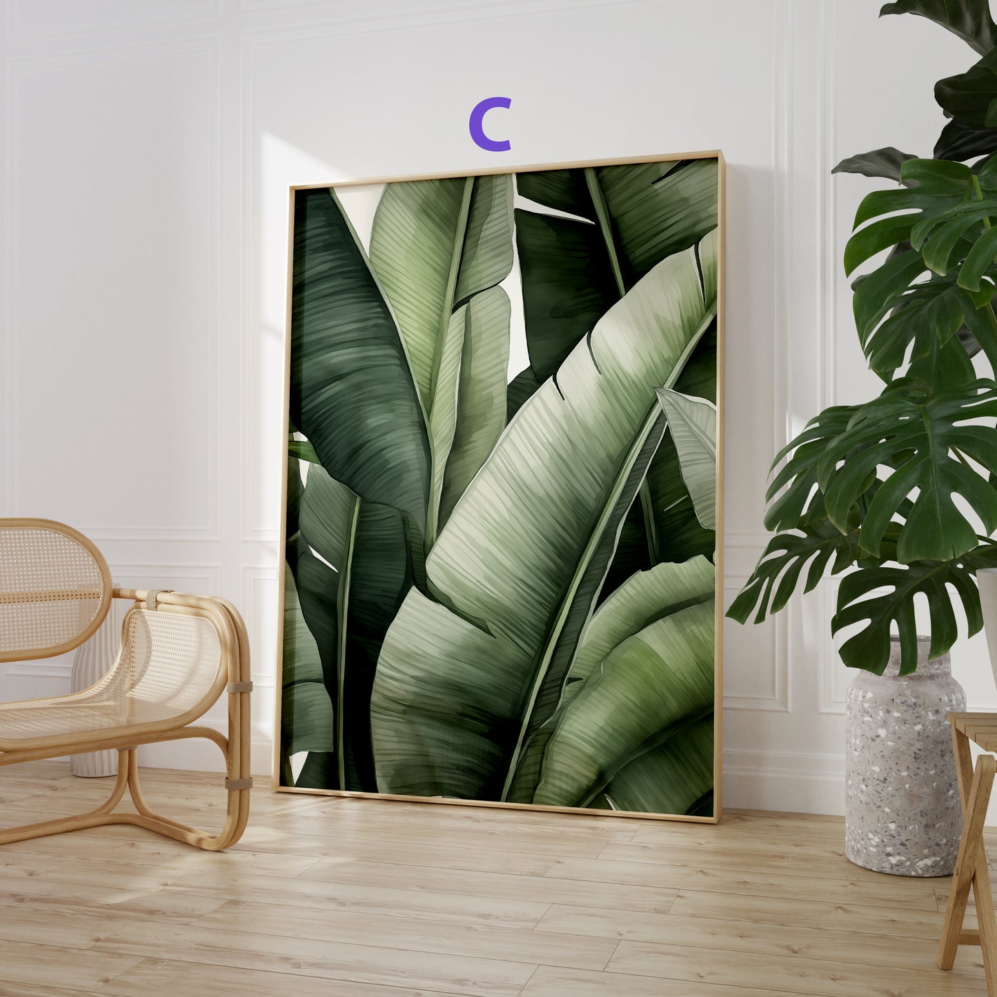 Dschungel Poster · Geschenkidee · Aquarell mit Leopard Papageien Flamingo · Wohnzimmer Deko · Dekoprint ohne Rahmen