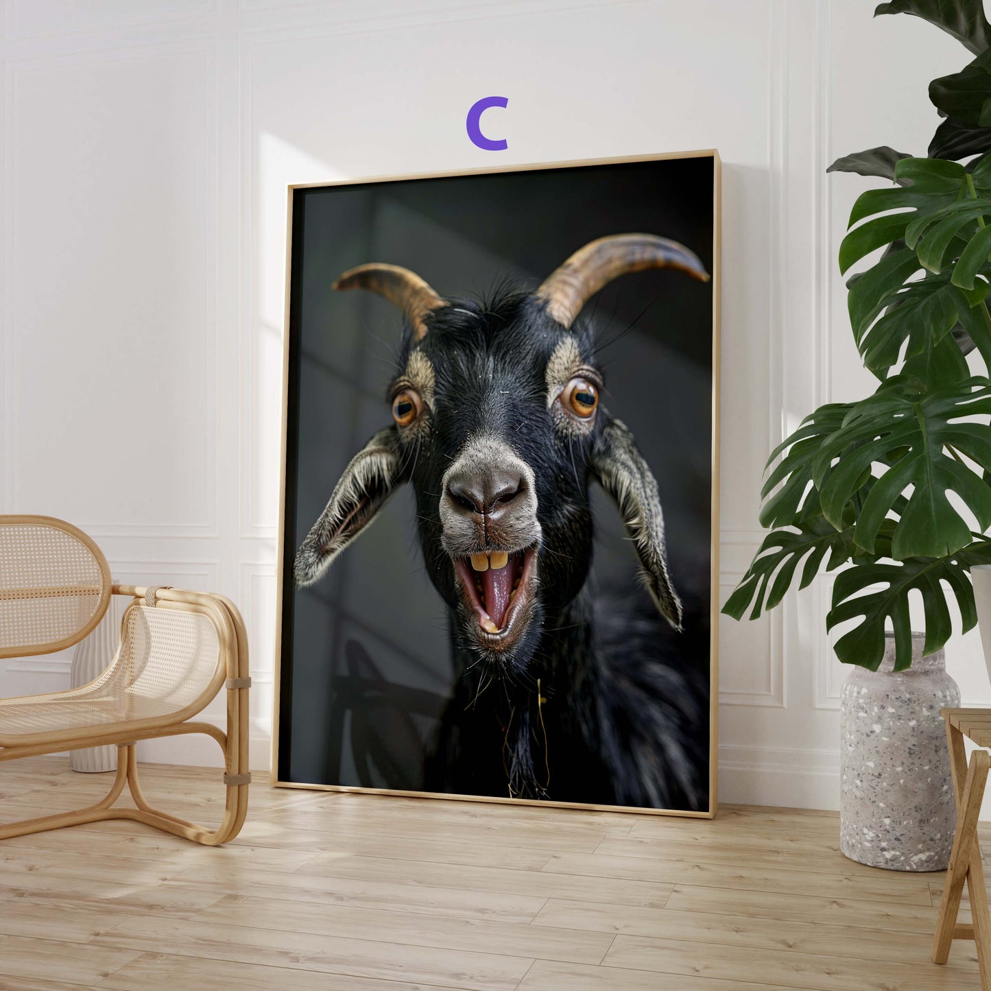 Niedliche Ziegen Poster · Geschenkidee · Ziegen, Zicklein und Lämmer · Dekoprint ohne Rahmen