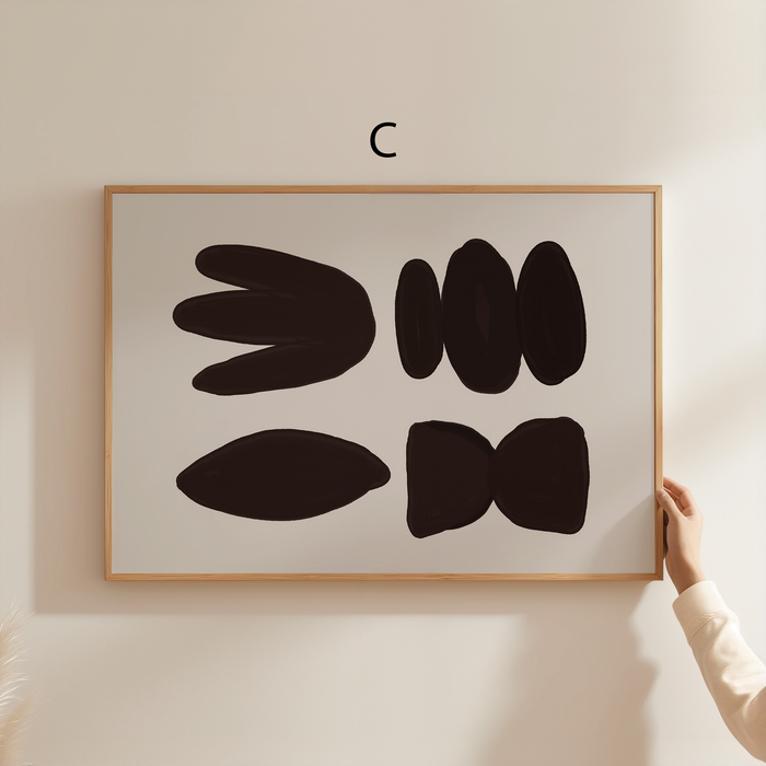 Mid-Century-Poster mit Palmen und Figuren