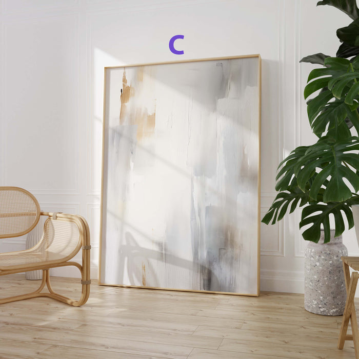 Linienkunst-Poster in Beige und Grau