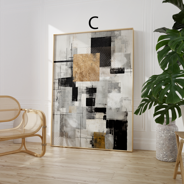 Geometrische Poster in Schwarz und Gold