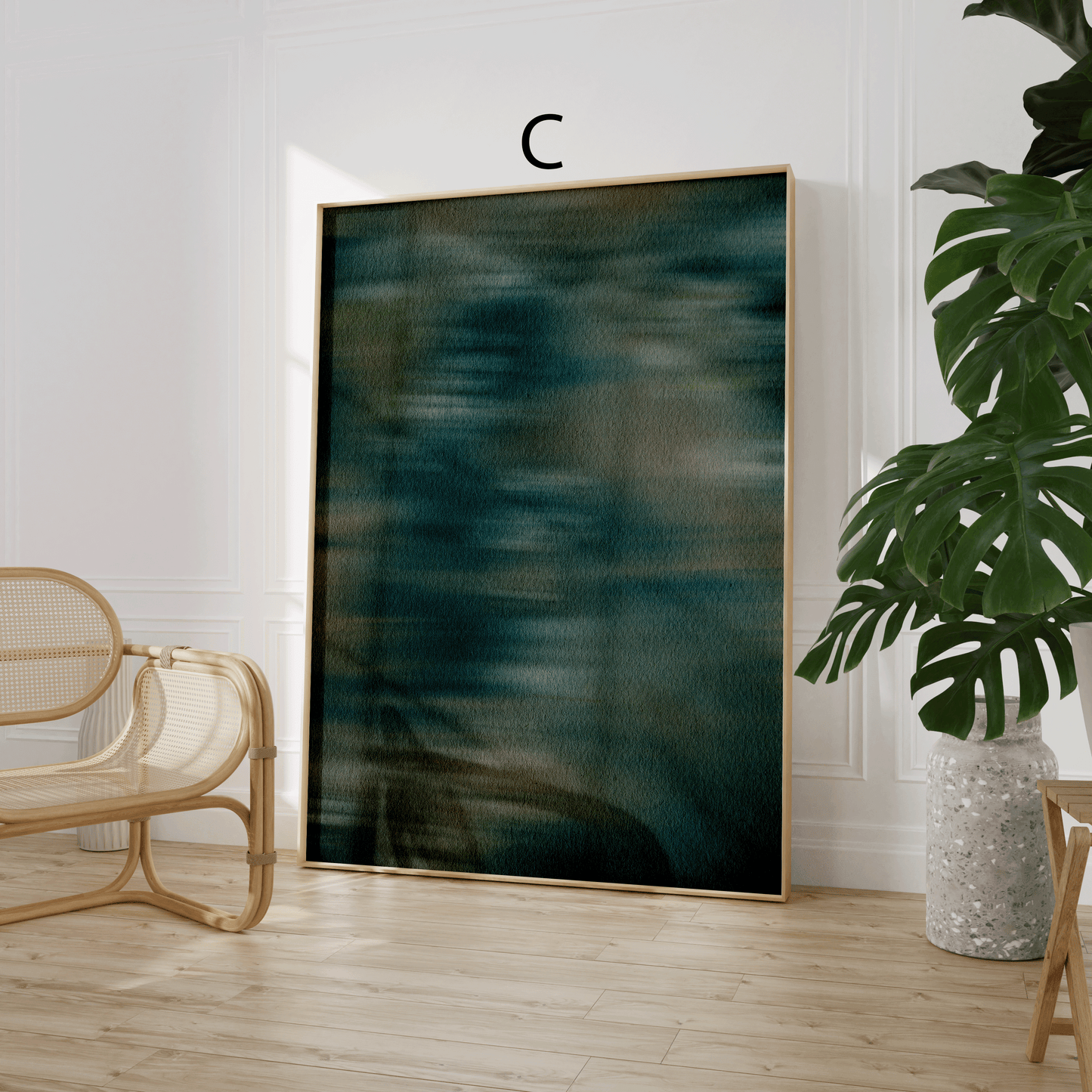 Abstrakte Poster · Geschenkidee · Aquarell Wandbilder · Moderne Kunst in Blau, Grün & Beige · Dekoprint ohne Rahmen
