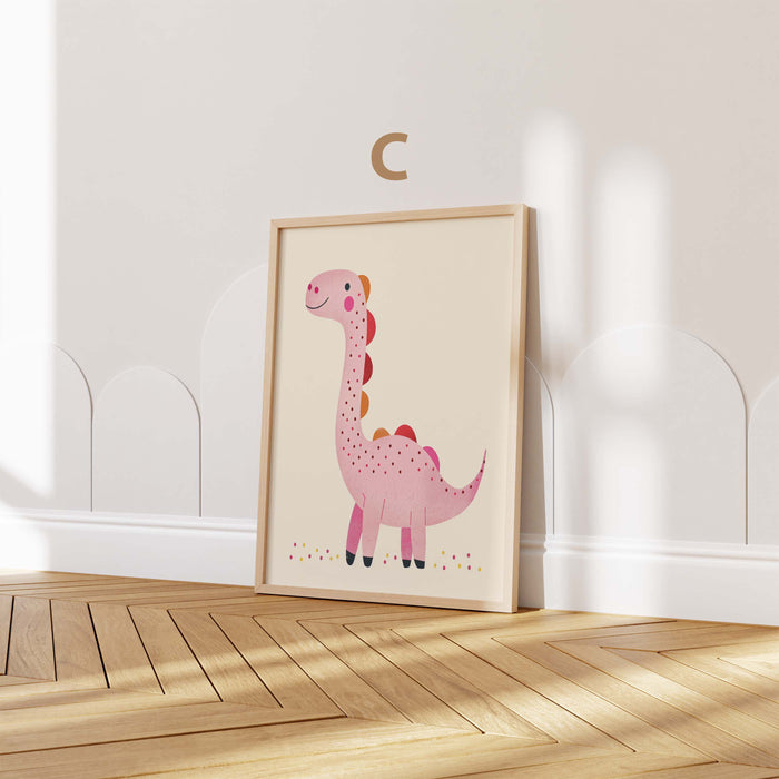 Dinosaurier Poster mit Langhals und Giraffe fürs Kinderzimmer