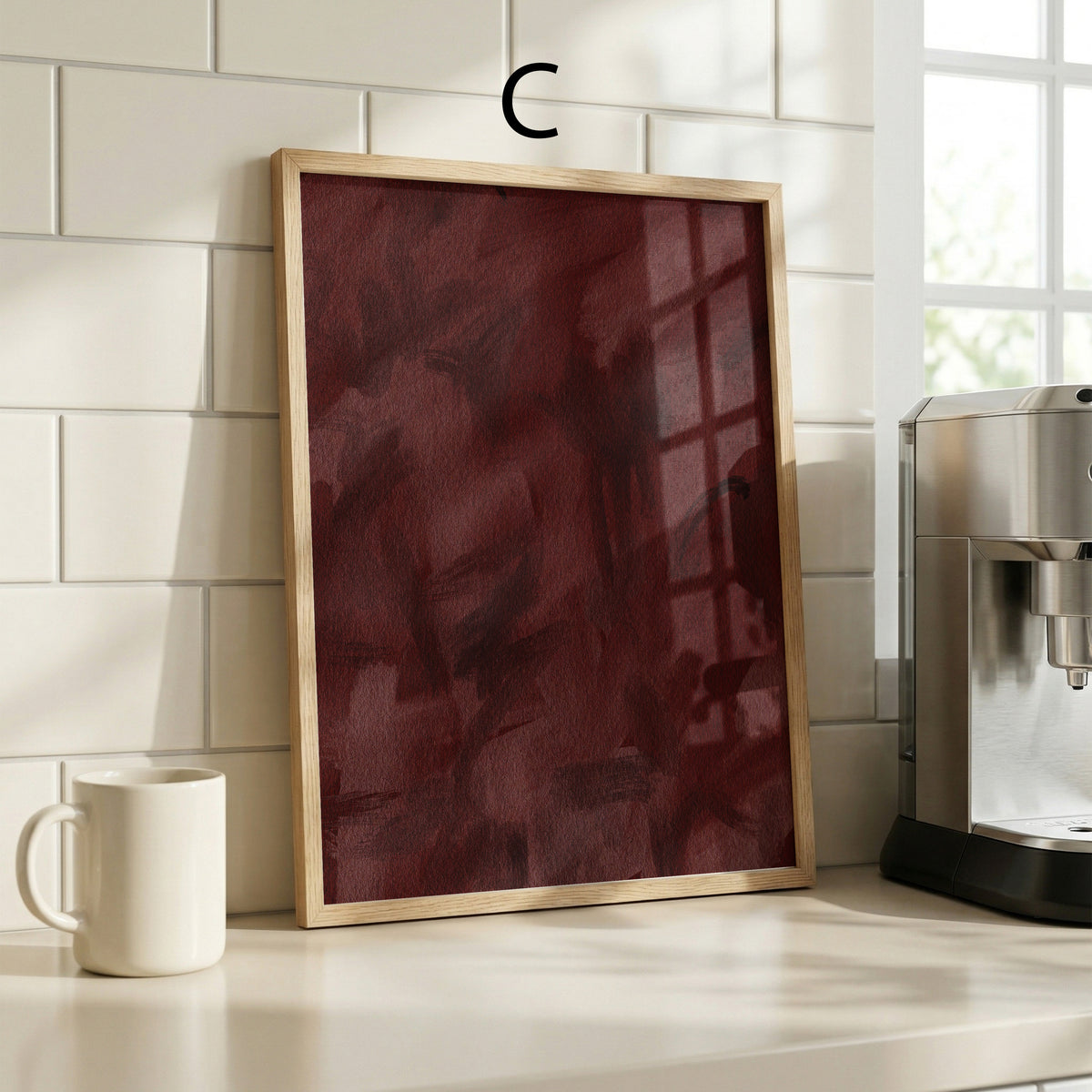 Poster Blumen · Wandbilder Bordeaux Beige · Dekoprint ohne Rahmen