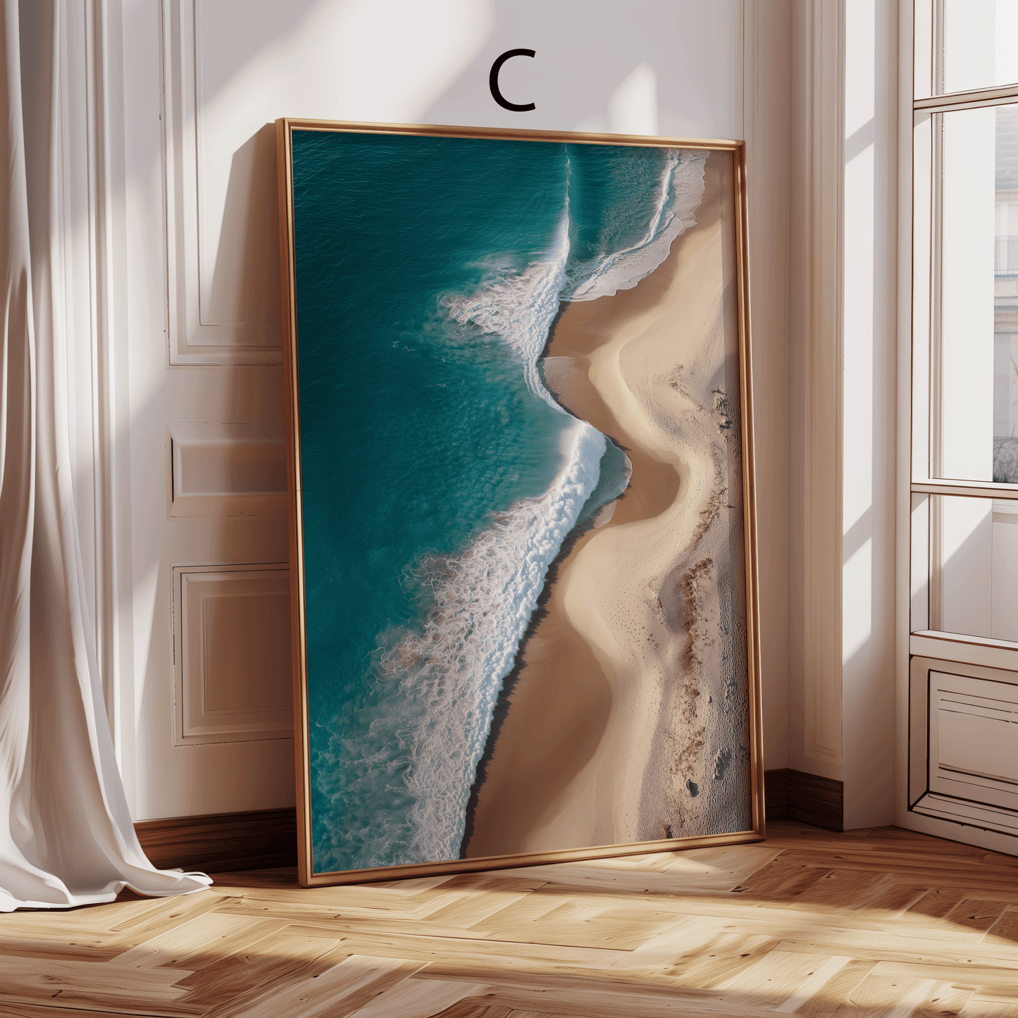 Strand Poster · Geschenkidee · Strand Palmen Meereslandschaften · Dekoprint ohne Rahmen