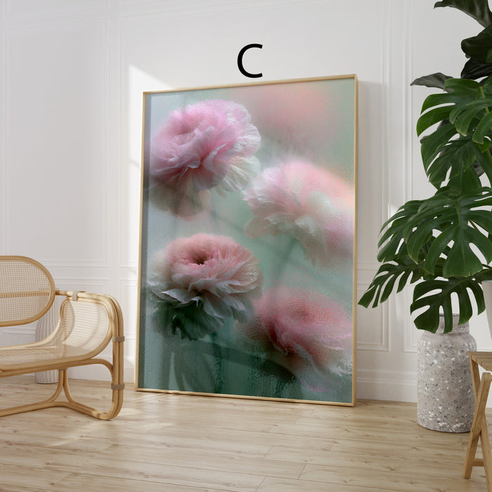 Moderne Blumen Poster | Zarte Rosa Blüten | JUSTGOODMOOD