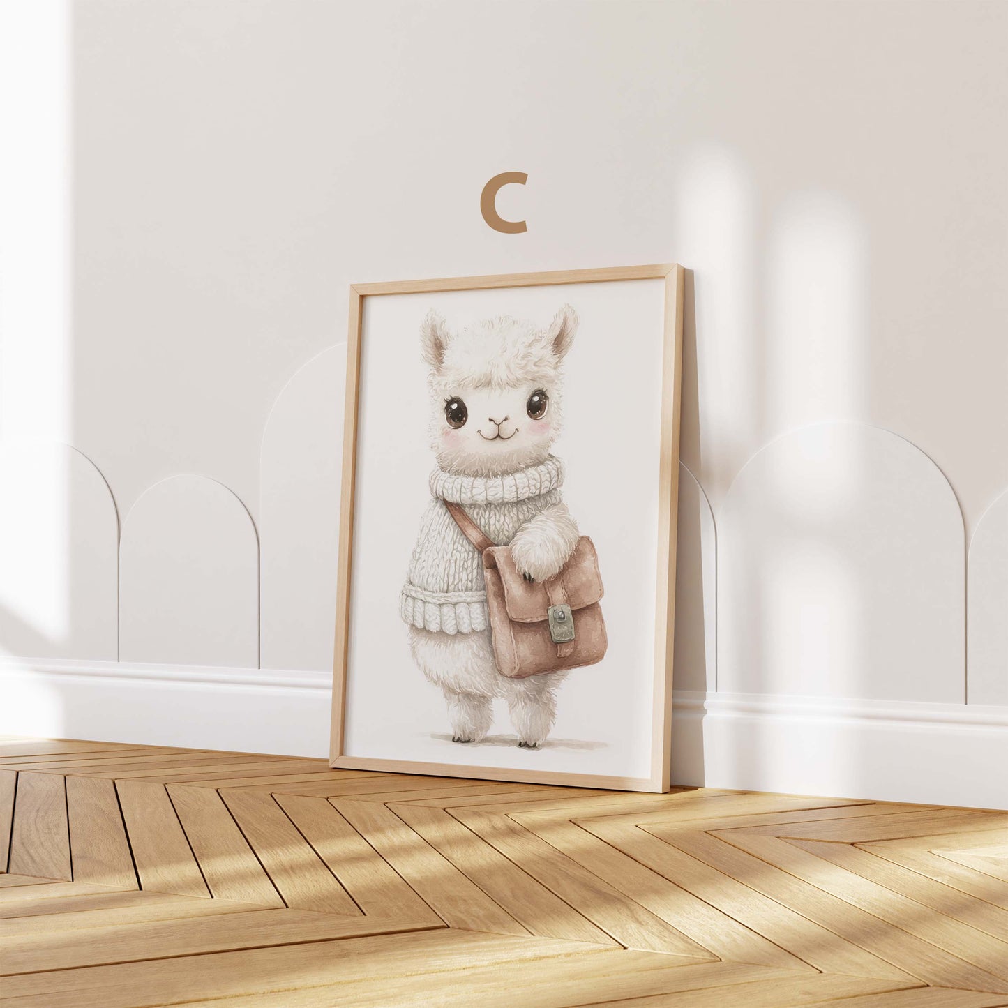 Süßes Alpaka Poster · Geschenkidee · Aquarell Tier Illustration Style Design · Kinderzimmer Wanddeko · Print ohne Rahmen