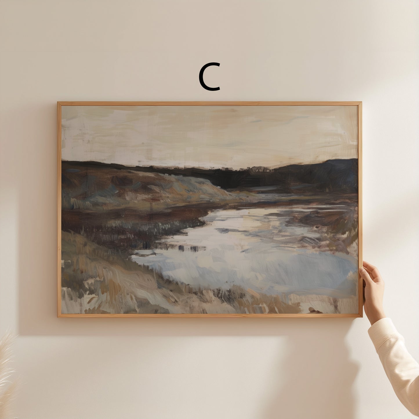 Moderne Vintage Landschaft Poster · Geschenkidee · Natur Flusslandschaften Dorfansichten Klassische Wandkunst · Dekoprint ohne Rahmen