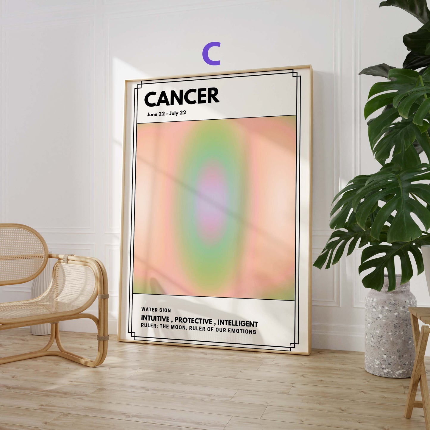 Minimalistische Sternzeichen Poster · Geschenkidee · Wassermann, Widder, Krebs, Steinbock, Zwillinge, Löwe · Dekoprint ohne Rahmen