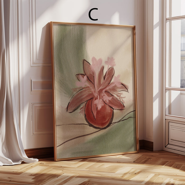 Geschenkidee · Botanische Blumen und Schwan Poster Ästhetische Kunst und Natur Motive · Dekoprint ohne Rahmen | JUSTGOODMOOD