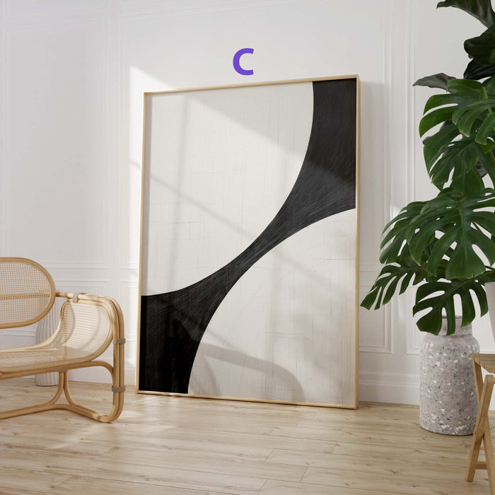 Geometrische Poster in Beige, Schwarz & Grau