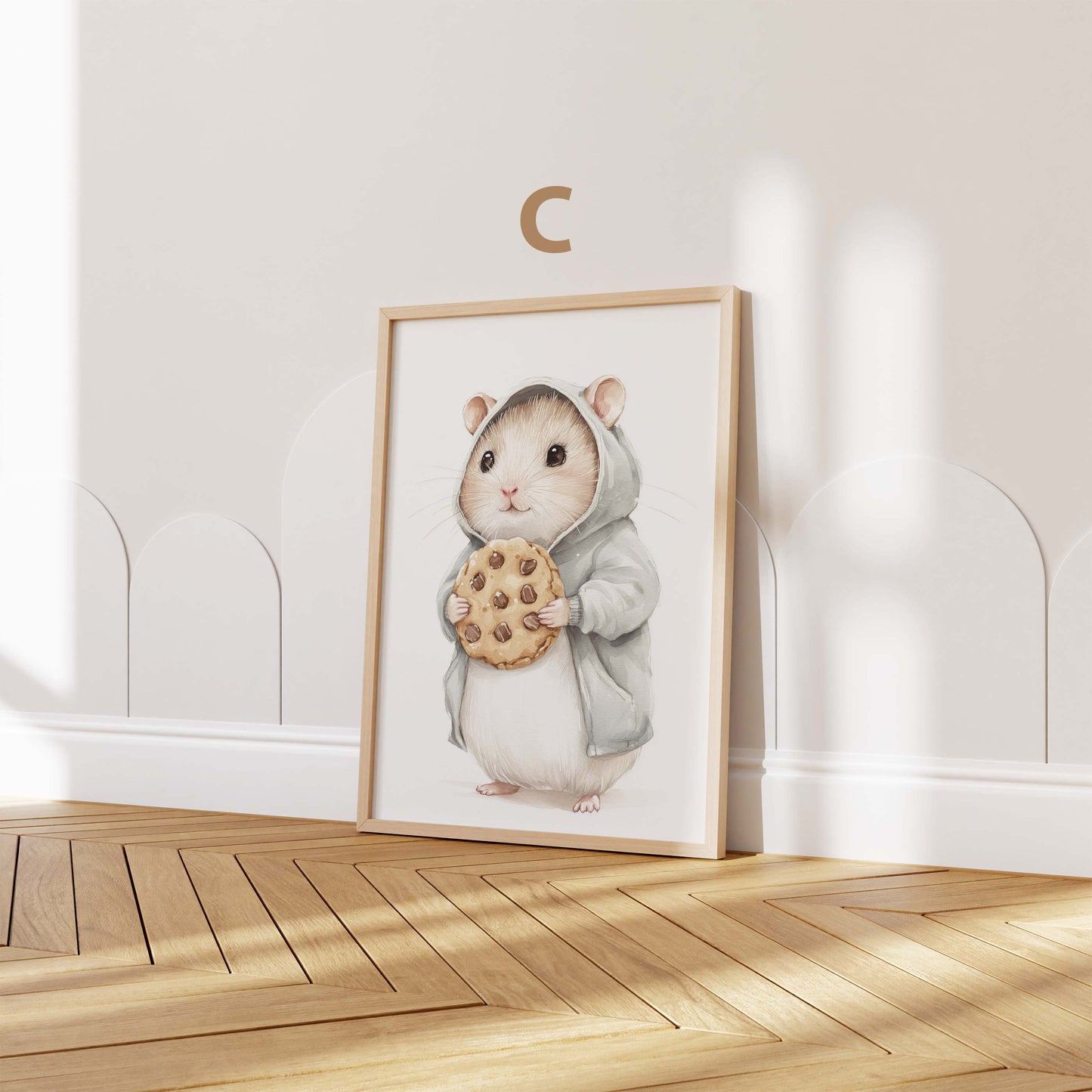 Süßes Tier Bäckerei Poster · Geschenkidee · Aquarell Tier Illustration Style Design · Kinderzimmer Wanddeko · Print ohne Rahmen