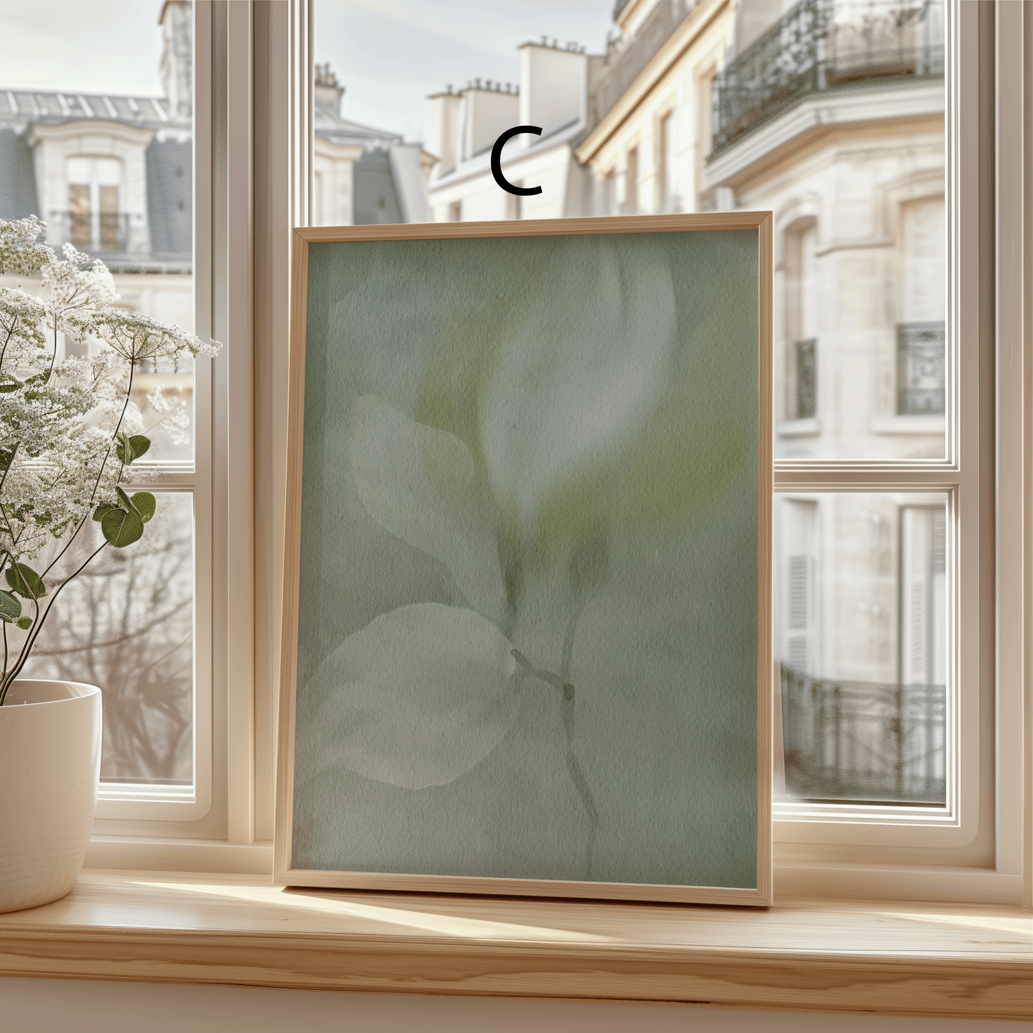 Natur Poster · Geschenkidee · Aquarellblumen Blätter Sanfte Grüntöne · Dekoprint ohne Rahmen