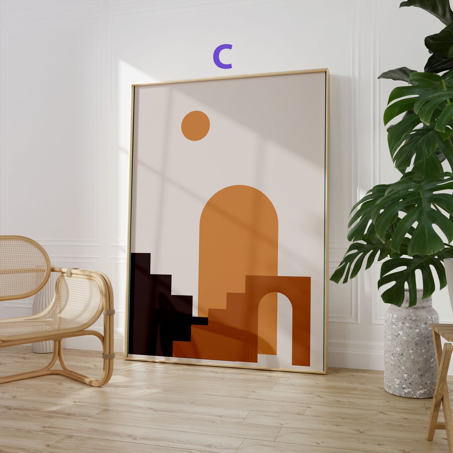 Abstrakte Frauen Poster · Geschenkidee · Boho Figuren, Terrakotta und Minimalistische Kunst · Dekoprint ohne Rahmen