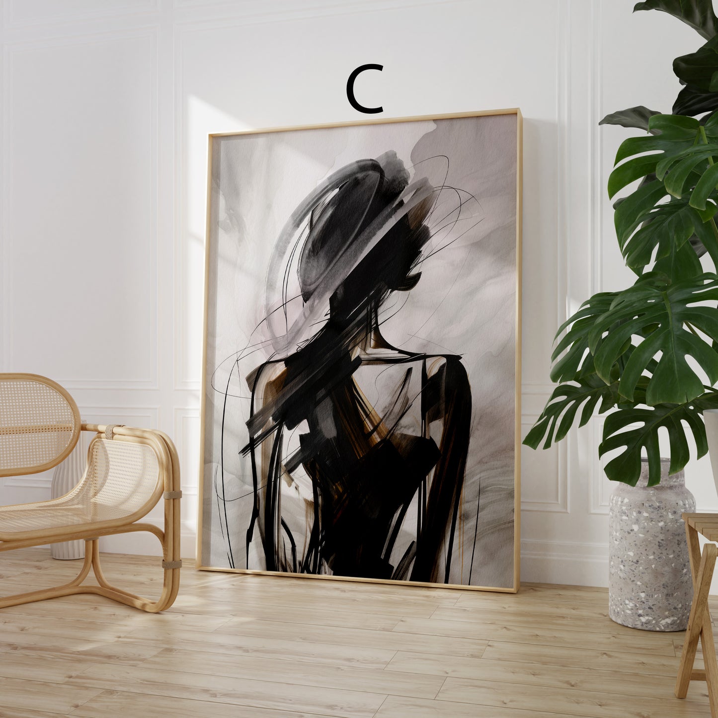 Abstrakte Poster · Geschenkidee · Elegante Silhouetten Minimalistische Formen Neutrale Farben Goldene Akzente · Dekoprint ohne Rahmen