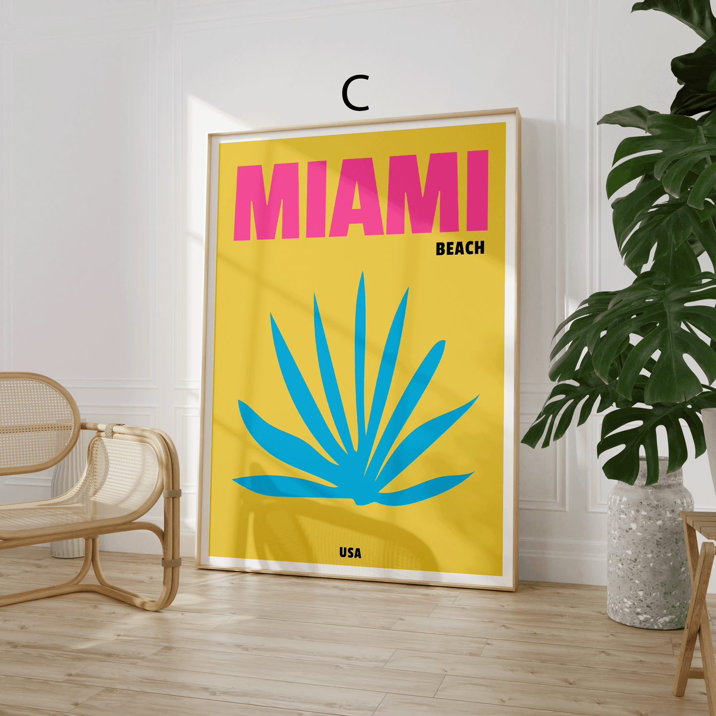 Reiseposter · Geschenkidee · Capri Ibiza Miami Mykonos Palm Beach Tulum · Minimalistische Wandkunst · Dekoprint ohne Rahmen