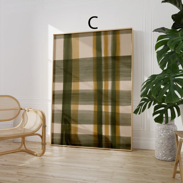 Geschenkidee · Karomuster und Kleine Blumen Poster Ästhetische Muster Prints · Dekoprint ohne Rahmen | JUSTGOODMOOD