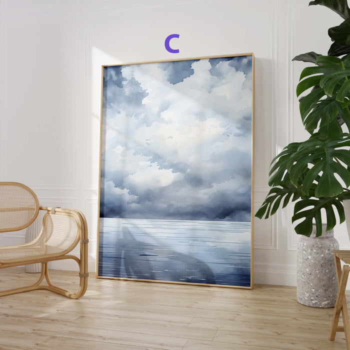 Aquarell Landschaft Poster – Premium Baumwoll-Canvas