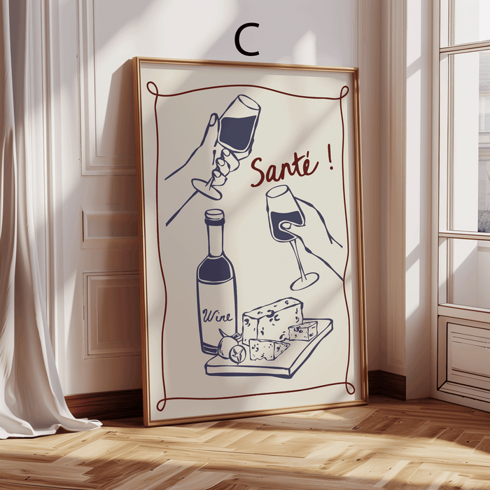 JUSTGOODMOOD Paris Poster – Hochwertiger Baumwoll-Print