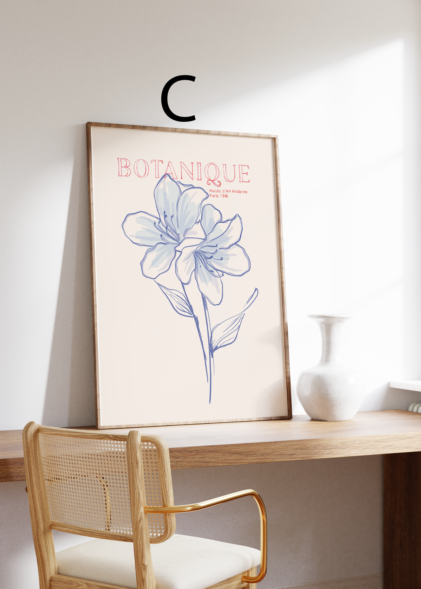 Frankreich Poster · Geschenkidee · Typografie Botanik Minimalistische Illustrationen · Dekoprint ohne Rahmen