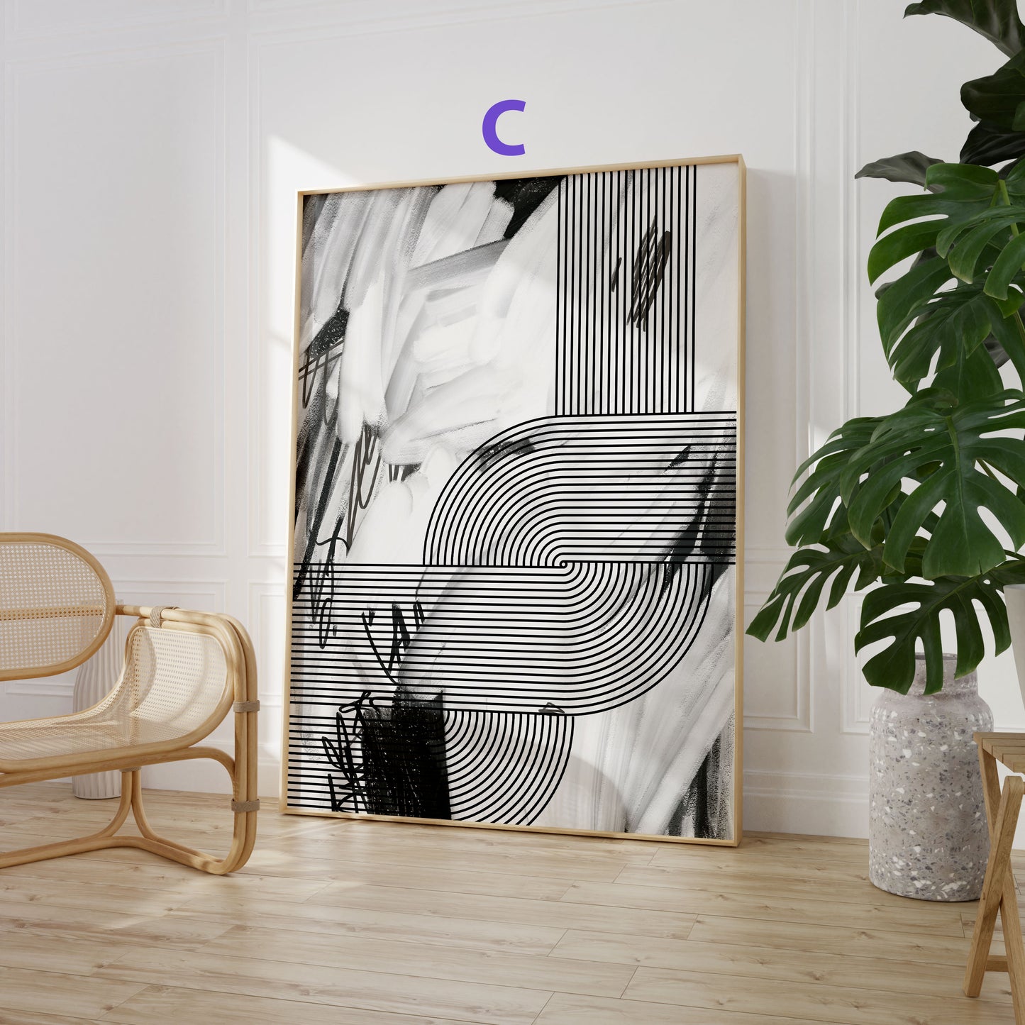 Abstrakte Linienkunst Poster · Geschenkidee · Minimalistische Bögen und geometrische Line Art · Dekoprint ohne Rahmen