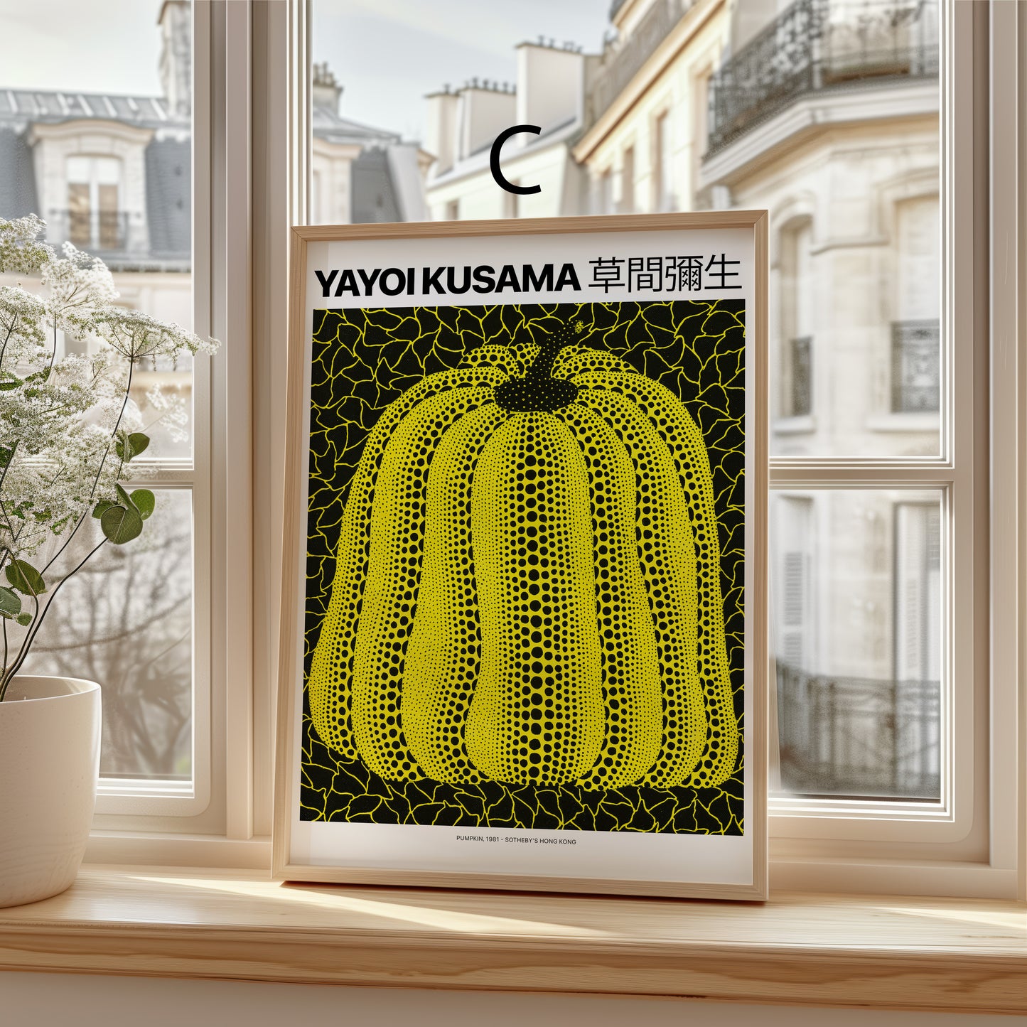 Kunst Poster · Geschenkidee · Yayoi Kusama Blumen Kürbis Pop Art Japanische Zeitgenössische Kunst · Dekoprint ohne Rahmen