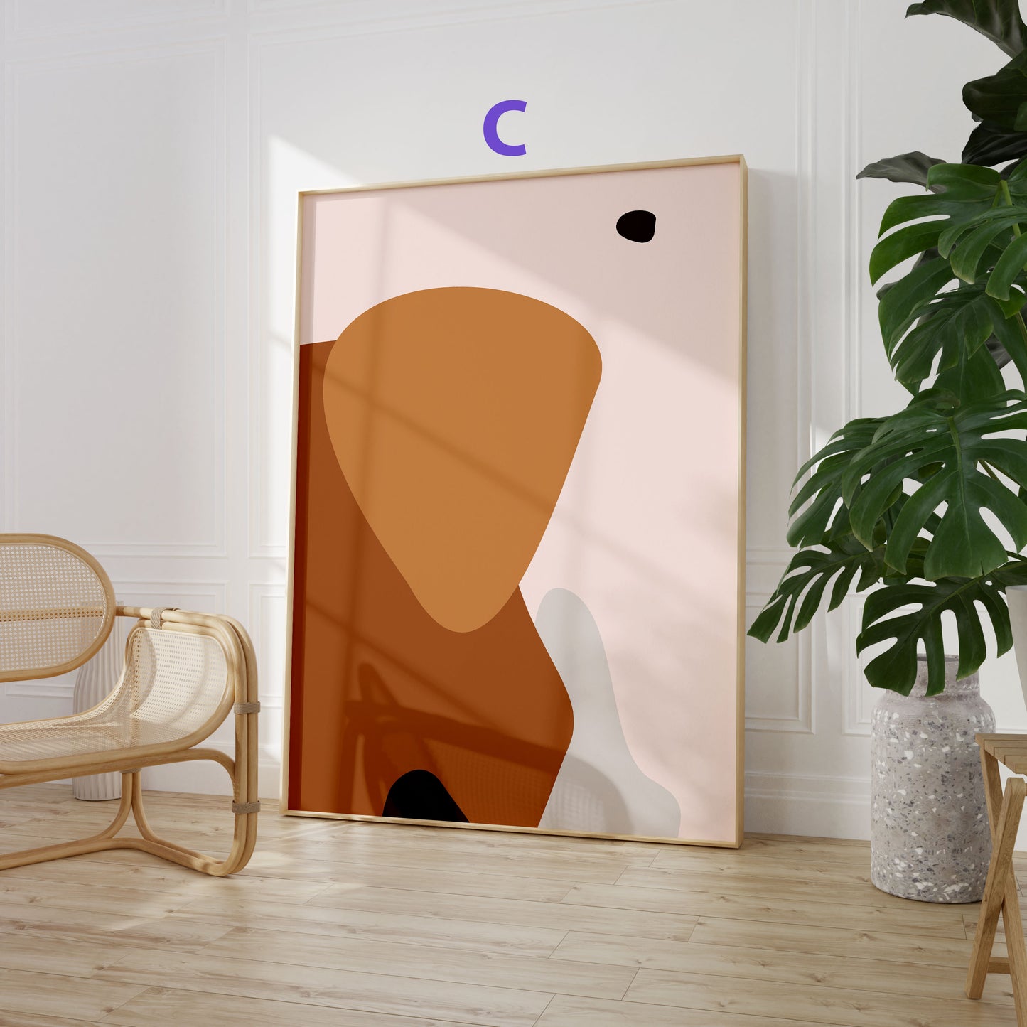 Boho Frauen Poster · Geschenkidee · Terrakotta, Minimalistische Figuren und Abstrakte Formen · Dekoprint ohne Rahmen