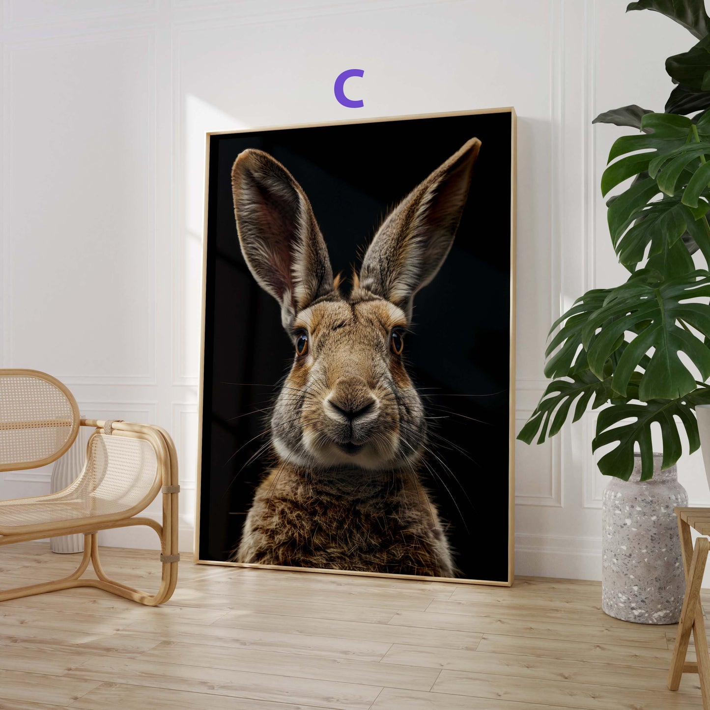 Niedliche Tierporträts Poster · Geschenkidee · Koala, Hase, Kaninchen und Kletterbeutler · Dekoprint ohne Rahmen