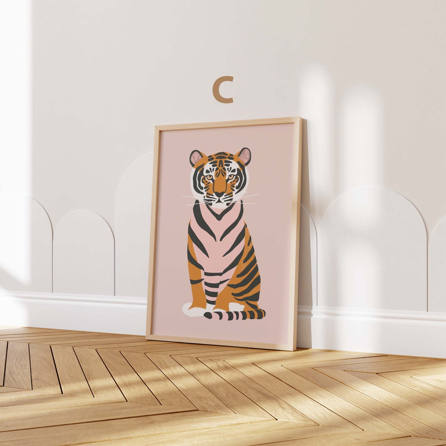 Safari Tiere Poster · Geschenkidee · Moderne Illustration mit Gepard und Tiger · Kinderzimmer Deko · Dekoprint ohne Rahmen