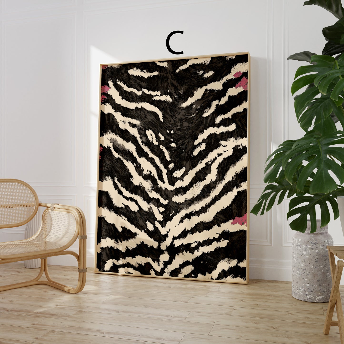 Safari Lines Poster · Geschenkidee · wilde Muster in eleganten Naturtönen · Dekoprint ohne Rahmen