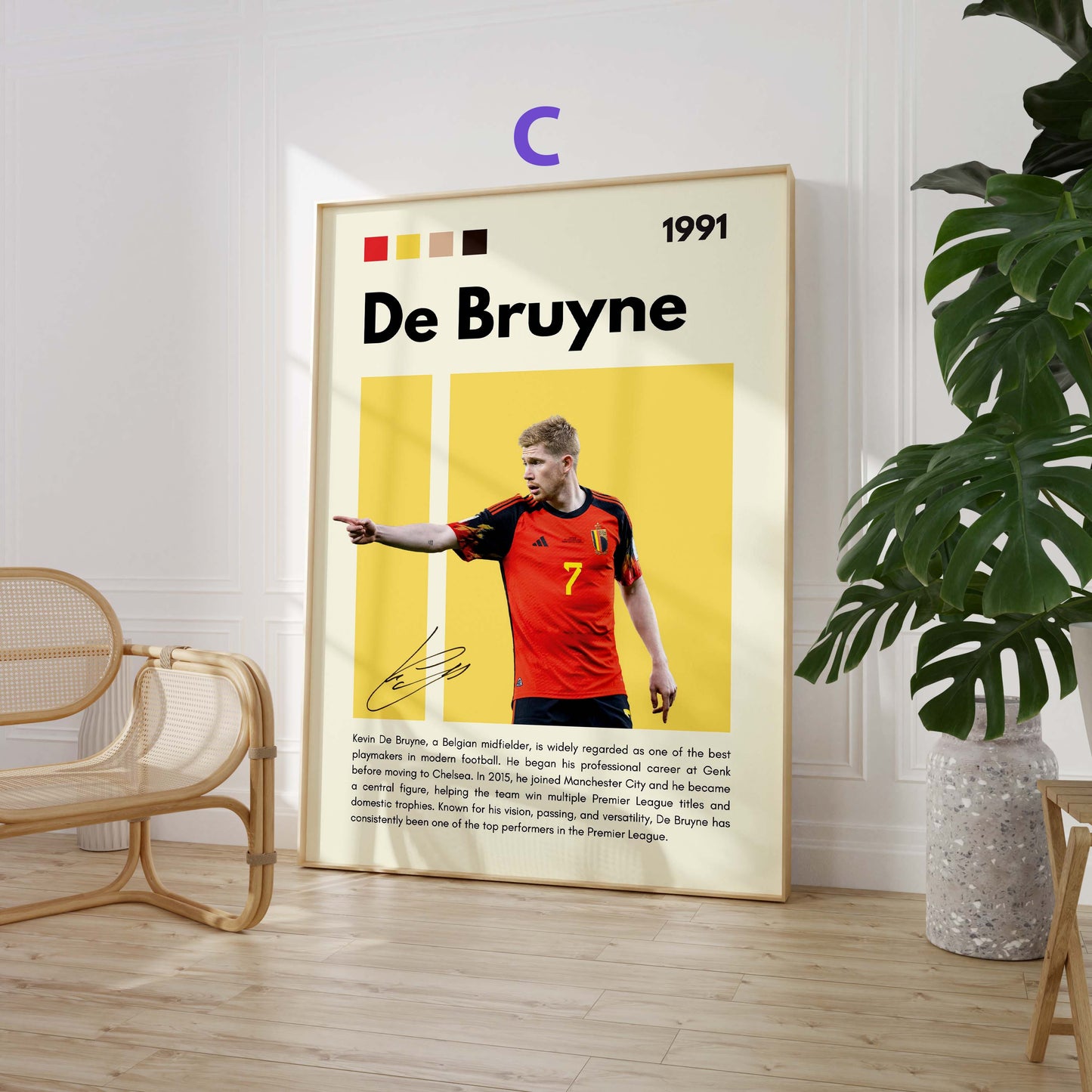 Fußball Stars Poster · Salah Marquinhos De Bruyne Son Bellingham Lewandowski · Sport Wanddeko · Print ohne Rahmen