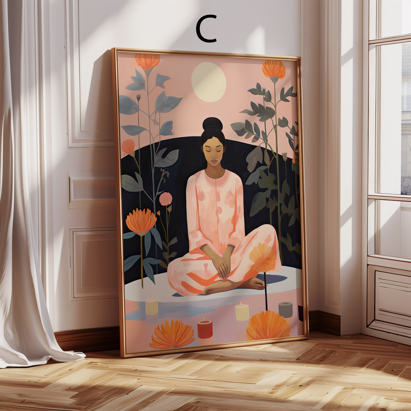 Moderne Kunst Poster · Geschenkidee · Zeitgenössische Porträts Meditation Minimalistische Interior Kunst · Dekoprint ohne Rahmen