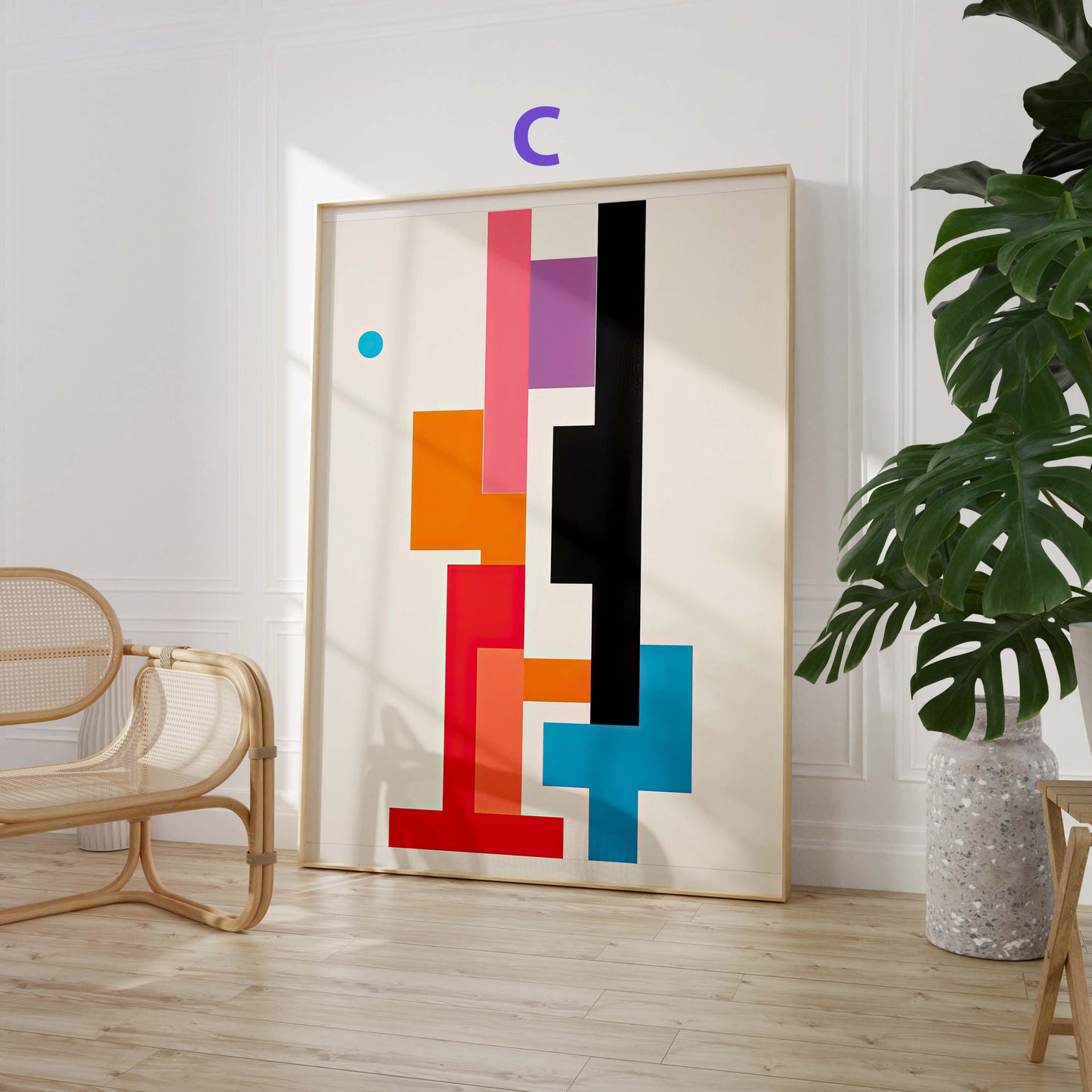 Moderne Kunst Poster · Geschenkidee · Abstrakte Porträts Geometrie und Farbenfrohe Moderne Kunst · Dekoprint ohne Rahmen