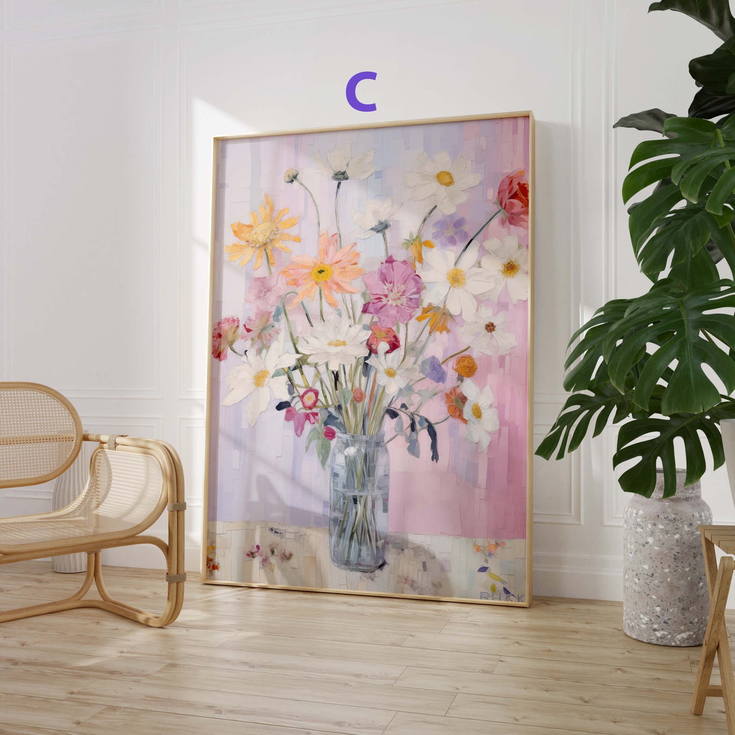 Blumen Poster · Geschenkidee · Romantische Wildblumen und Pastellblüten in Künstlerischer Aquarellmalerei · Dekoprint ohne Rahmen