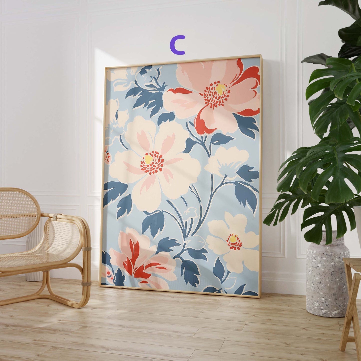 Blumen Poster · Geschenkidee · Moderne Blütenillustrationen und Ausdrucksstarke Floralkunst · Dekoprint ohne Rahmen
