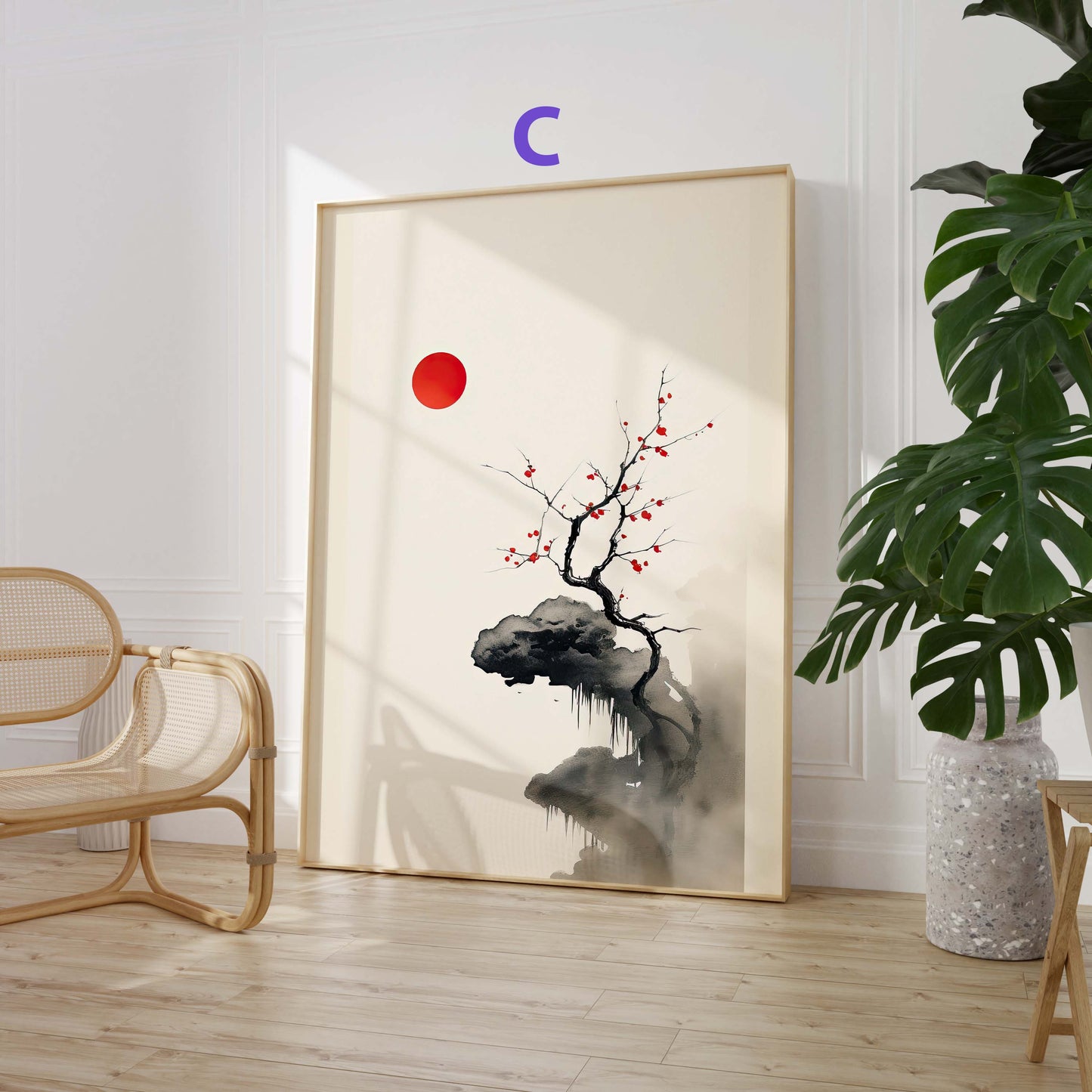 Japan Poster · Geschenkidee · Zen Minimalismus Sumi-e Geometrie und Wabi Sabi · Dekoprint ohne Rahmen