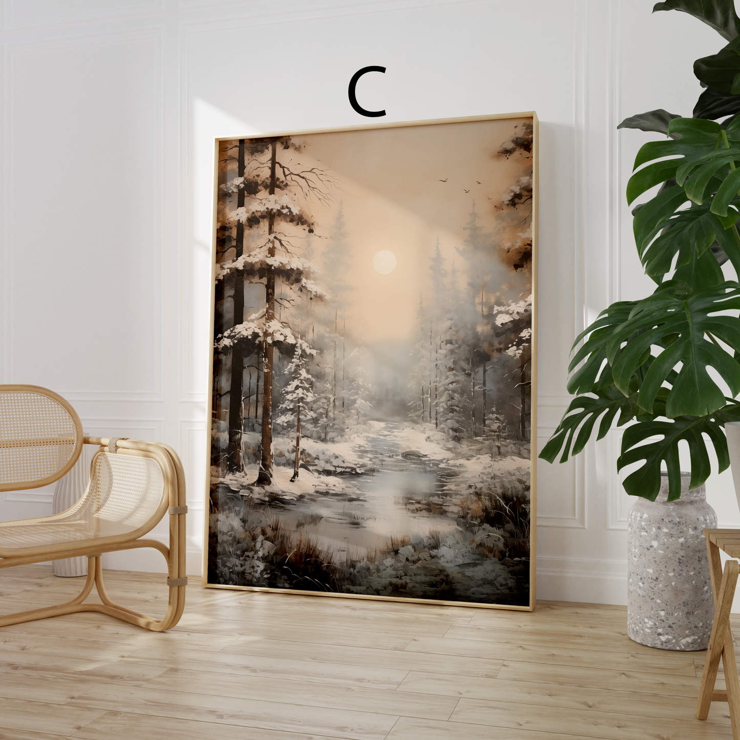 Vintage Landschaft Poster · Geschenkidee · Wald- und Meereslandschaften · Dekoprint ohne Rahmen