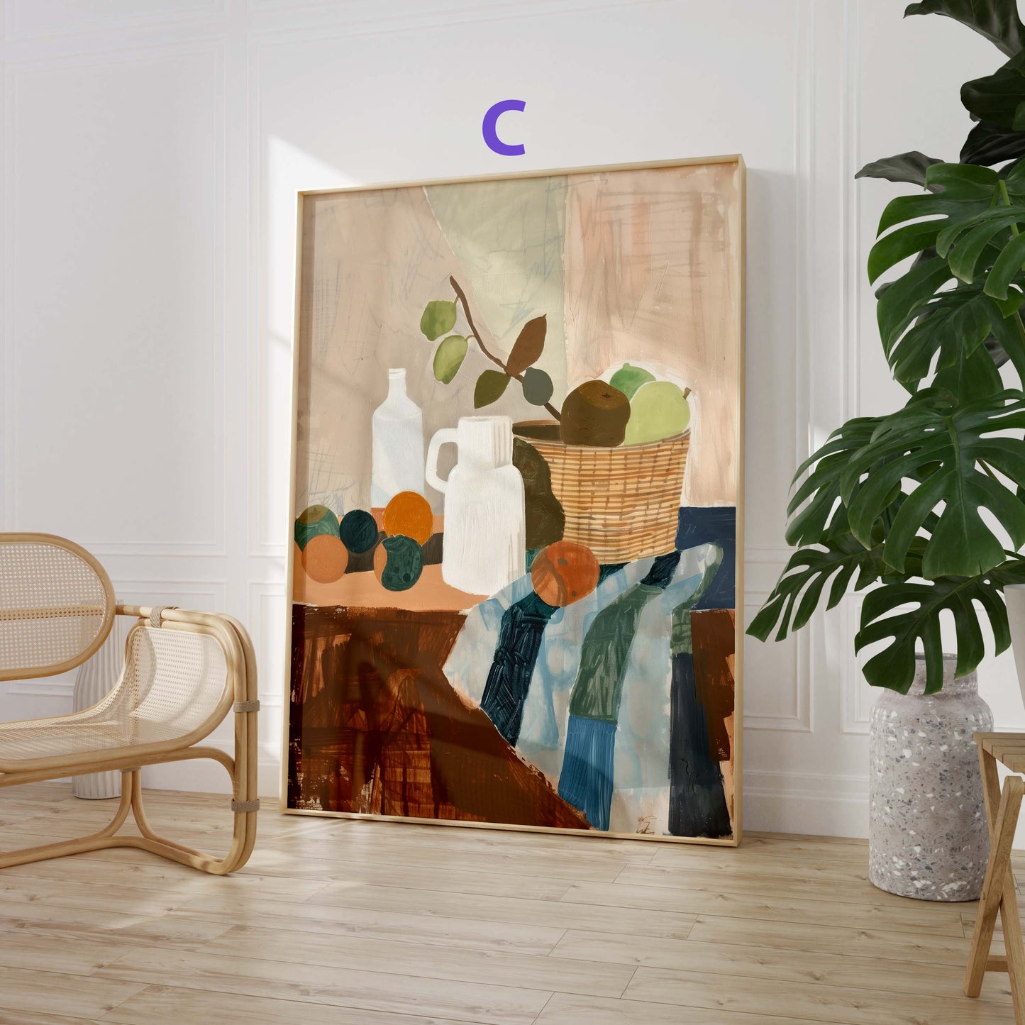 Abstrakte Blumen Poster · Geschenkidee · Moderne Vase, Stillleben und Geometrische Kunst · Dekoprint ohne Rahmen