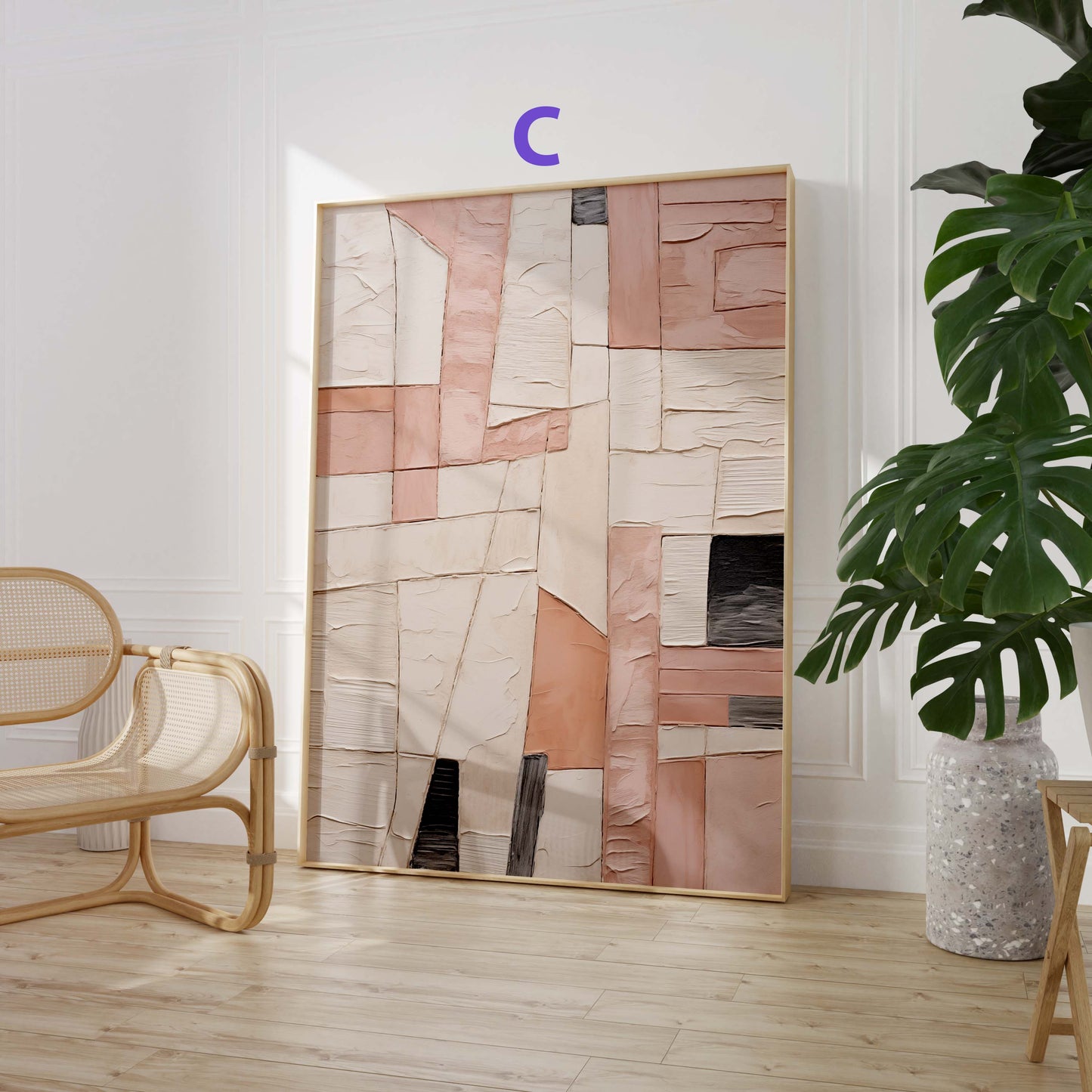 Abstrakte Marmor Poster · Geschenkidee · Fließende Beige Rosé Formen und Moderne Strukturkunst · Dekoprint ohne Rahmen