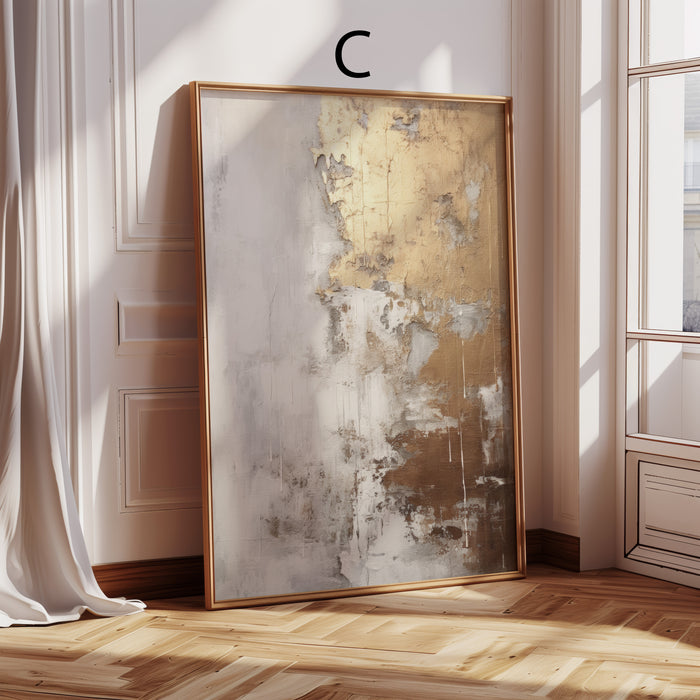 Struktur-Poster in Beige und Gold