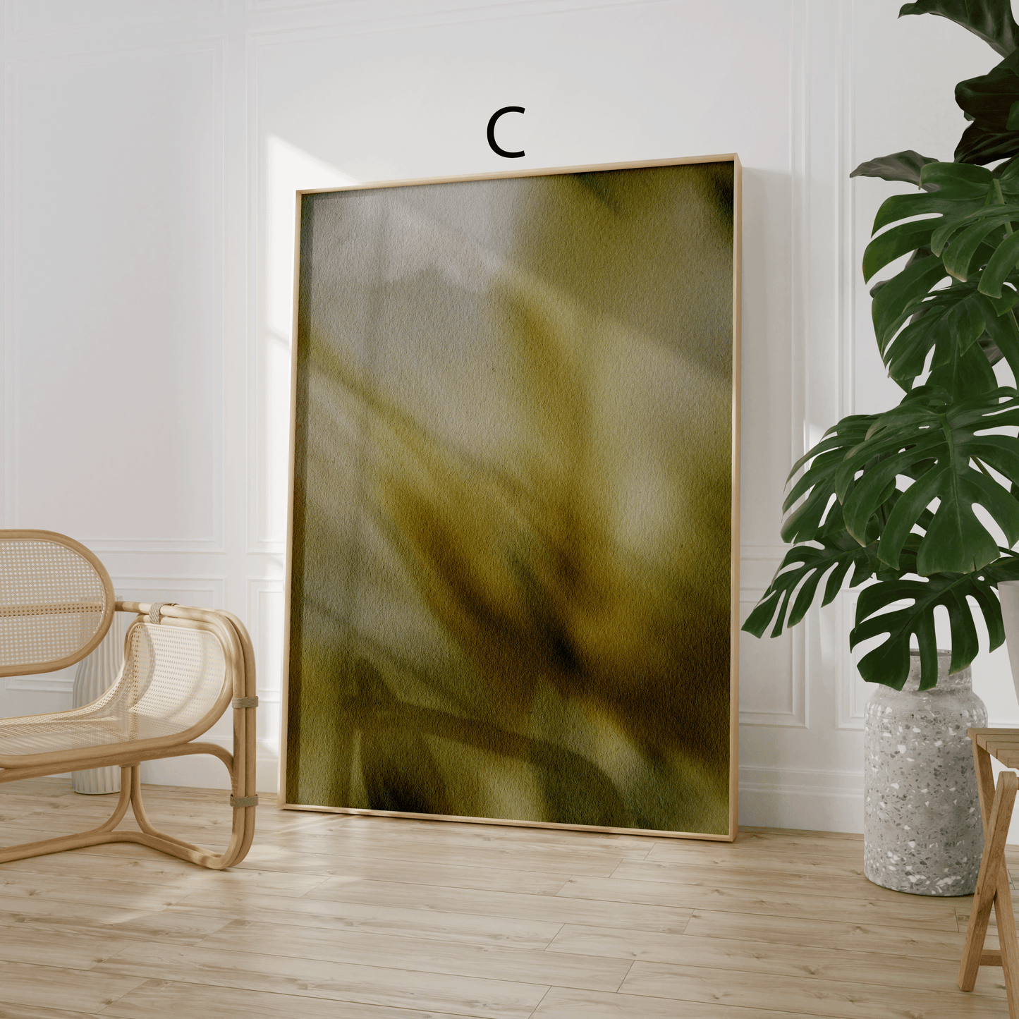 Abstrakte Grüne Aquarell Poster · Geschenkidee · Organische Formen Minimalistische Wandkunst · Dekoprint ohne Rahmen