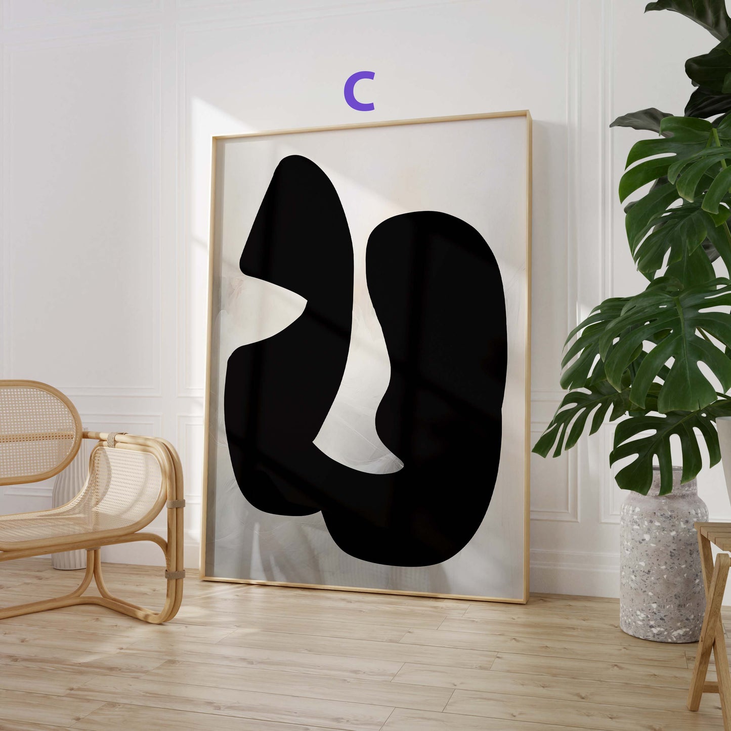 Abstrakte Moderne Poster · Geschenkidee · Minimalistische Schwarz Beige Wandkunst · Geometrische Kunst für Wohnzimmer · Print ohne Rahmen