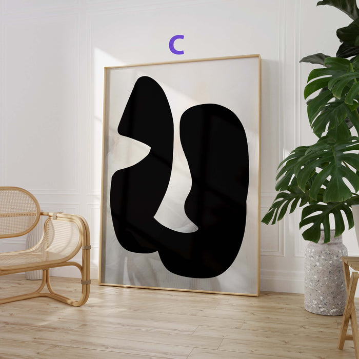 JUSTGOODMOOD Abstraktes Poster – Edles Baumwoll-Canvas