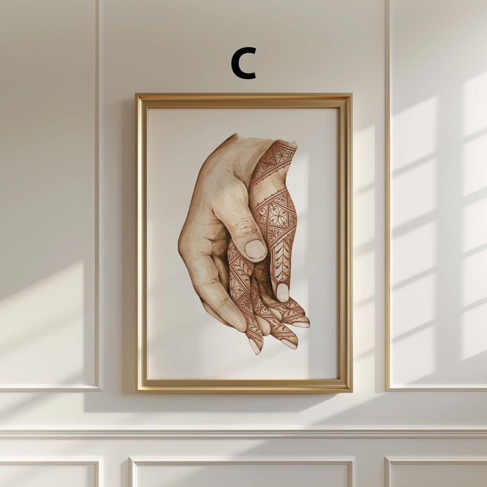 JUSTGOODMOOD Henna Hände Poster – Museumsgerechter Druck