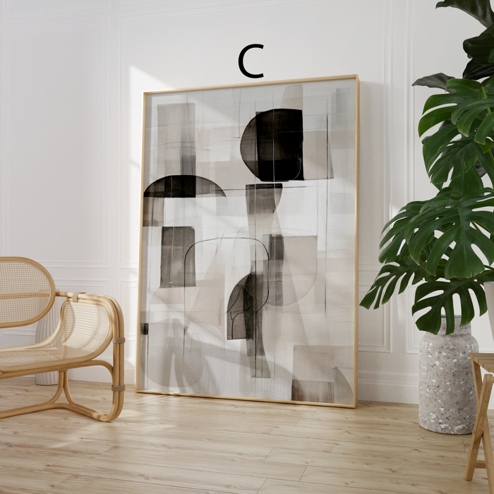 Schwarz-Weiß-Poster mit geometrischen Formen